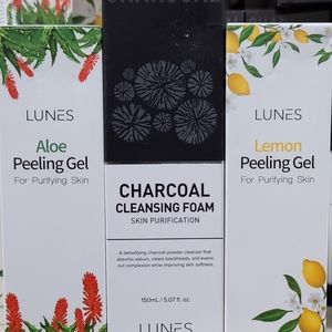 Lunes Charcoal, Lemon & Aloe Peeling Gels For Skin